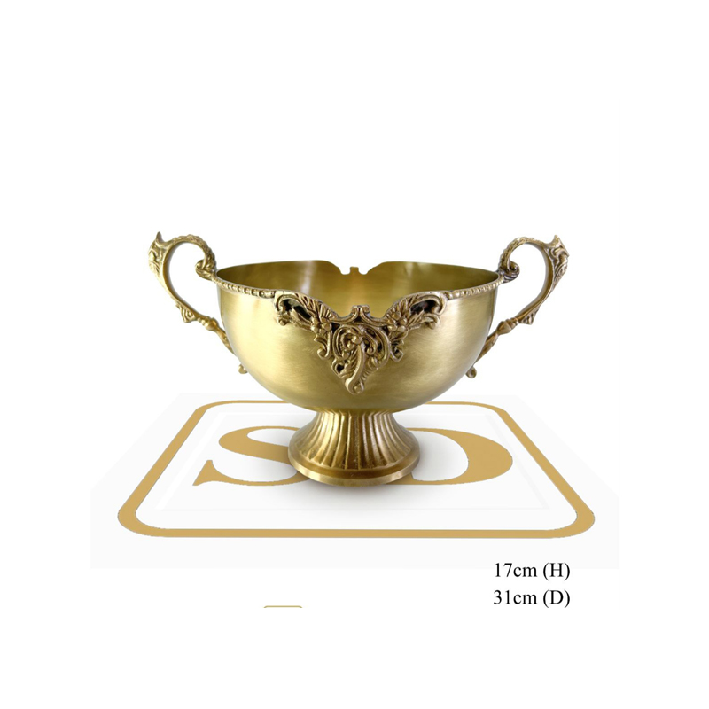کاسه پایه دار برنجی طرح ترنج