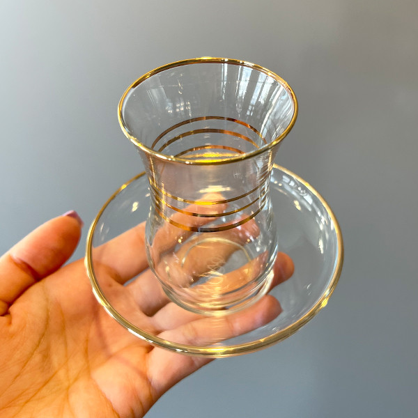 سرویس چای خوری ۱۲ پارچه پاشاباغچه مدل لب طلا