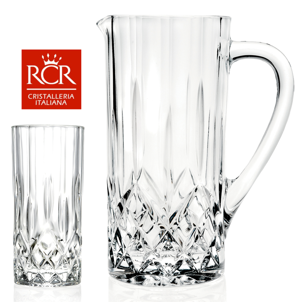 پارچ و لیوان کریستال ار سی ار RCR مدل اپرا